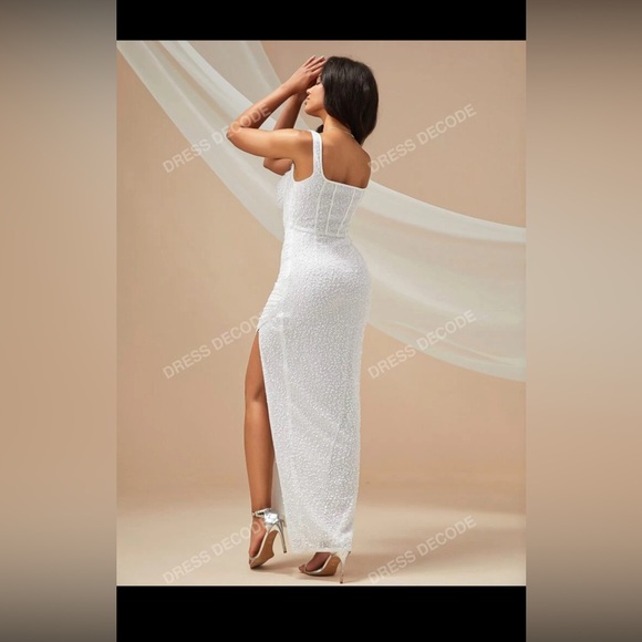 Cut Out Split Thigh Holiday Evening Gown or Wedding Dress XS - Picture 4 of 6